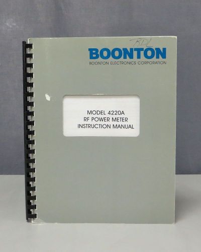 Boonton rf power meter model 4220a instruction manual for sale