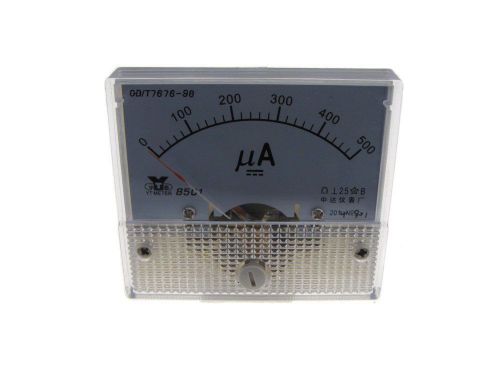 DC 500uA Analog Needle Panel DC Current Ammeter  85C1