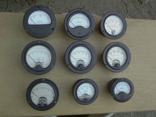 Lot of 9 Vintage Used and NOS Meters Ammeter Ohms Volts Weston All Test Good