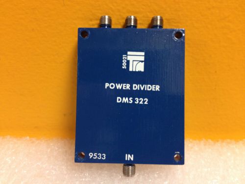 TRM Microwave DMS322, 0.5 to 2.0 GHz, 18 dB, SMA (F), 3-Way Power Divider NEW