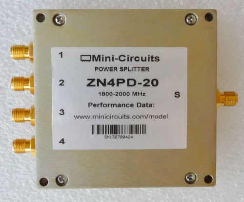 NEW MINI-CIRCUITS ZN4PD-20 POWER SPLITTER 1800-2000 MHZ SMA CONNECTION 50?