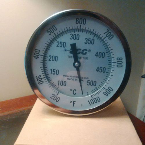Tel-tru 5&#034; dial stainless steel bi-metal thermometer,12&#034; stem,200/1000fc,1/2&#034;npt for sale