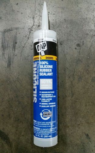 Dap window &amp; door 100% silicone rubber sealant, clear 10.1 oz (08641) for sale