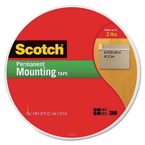 3m scotch foam permanent mounting double-sided tape 3/4&#034; wide x 1368&#034; wall long for sale