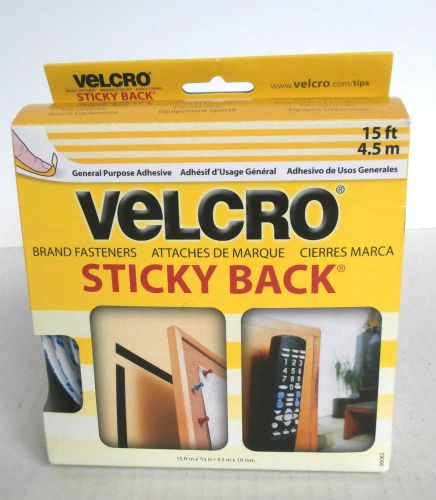 VELCRO Brand Sticky Back 15 ft x 3/4&#034; wide Hook &amp; Loop White Velcro Fastner NIB
