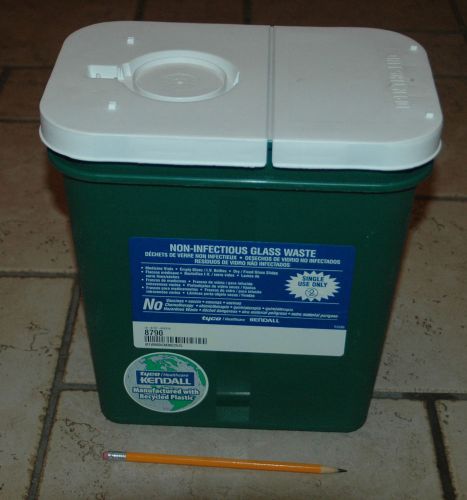 Tyco kendall 2 gallon noninfectious waste sharp disposal container w/lid 8790 for sale