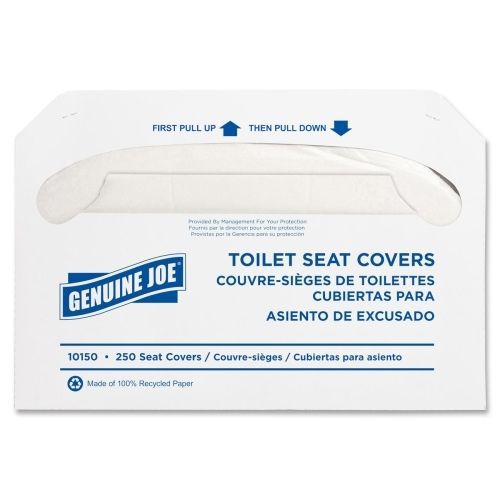 Genuine joe toilet seat cover - white - 2500/carton for sale