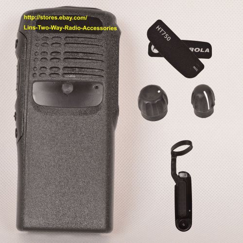 Black replacement  housing case for Motorola HT750 (Ribbon Cable+Speaker+mic)