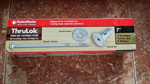 Fastenmaster thrulok screw bolt fastening system  7&#034; 7 inches 6 count deck lag for sale