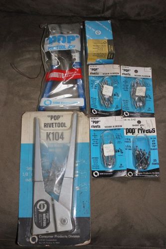 1 new &amp; 1 used pop rivetools pop rivet tools &amp; misc pop rivets!! free shipping!! for sale