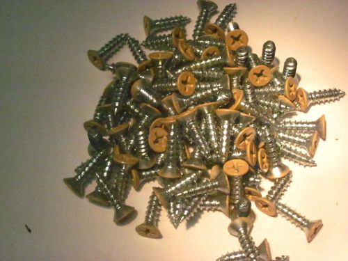 100 pieces flat head sheet metal screw (painted tan) for sale