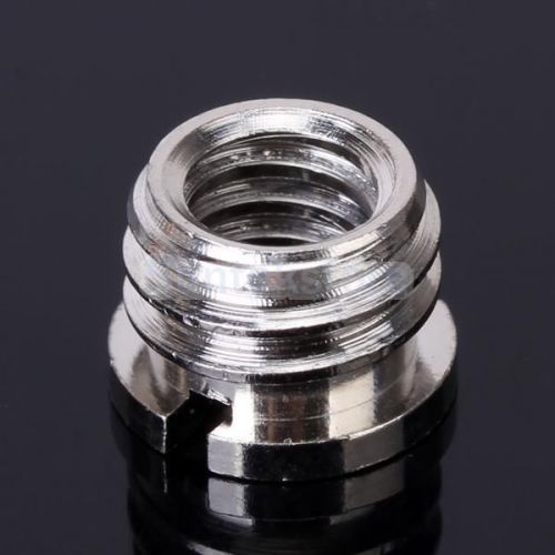 Silver Brass Metal 1/4&#034; to 3/8&#034; Convert Screw Adapter for Cameras Tripod Monopod