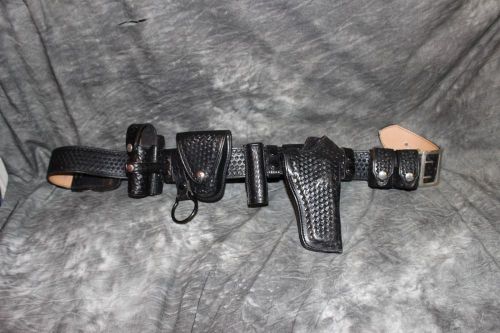 Black Weave 91cm Police Belt With Pouches