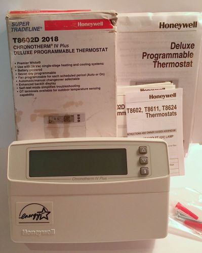 Honeywell - T8602D2018 Chronotherm IV Plus Deluxe Programmable Thermostat White
