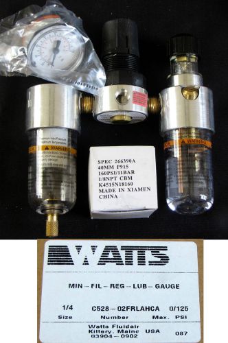 Watts c528-02frlahca filter regulator lubricator gauge complete assembly for sale