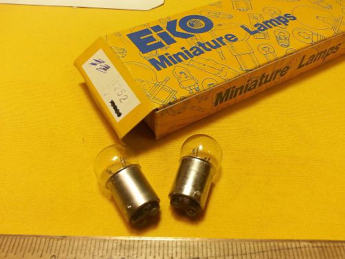 2 - Eiko Miniature Lamp 1252 28V .23A G-6 Double Contact Bayonet Incandescent