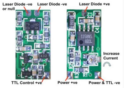 2pcs adjustable current laser diode driver 80-500mA w/TTL