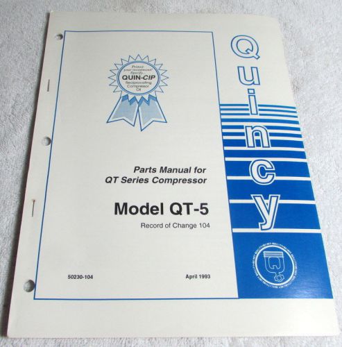 Quincy Compressor Model QT-5 parts Manual
