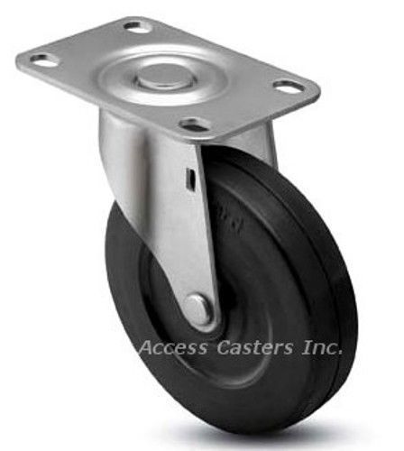 3SRERS 3&#034; x 13/16&#034; Swivel Plate Caster, Soft Rubber Wheel, 110 lbs Capacity