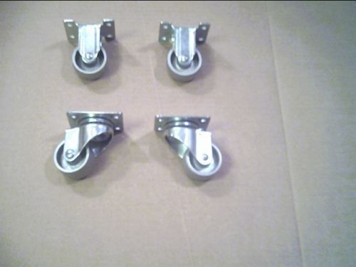(4) steel - casters /  wheels (new)  2 swivel / 2 fixed  (high quality) for sale