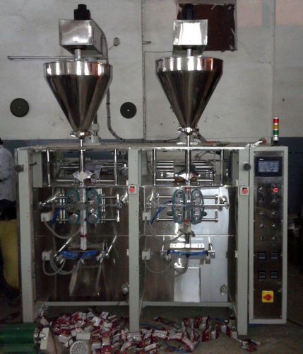 Twin collar type filling &amp; sealing machine for powders for sale