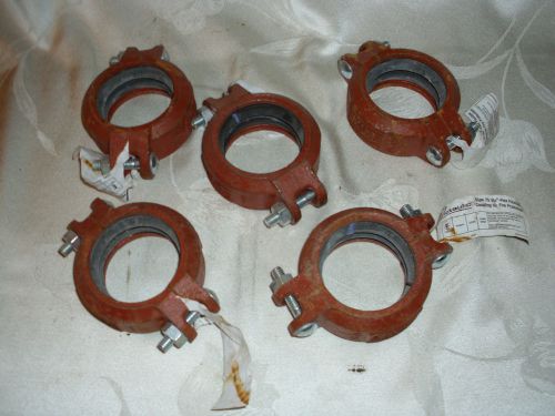 Lot of (5) victaulic 73-75 2-1/2in zero flex coupling pipe joint clamp for sale