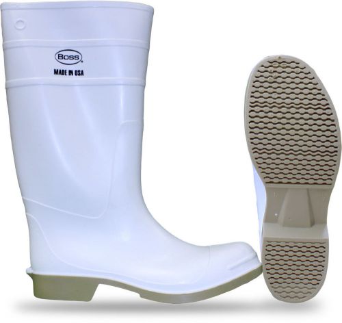 Boss 2pp192410 size 10 16&#034; white pvc over the sock waterproof fishing boots for sale
