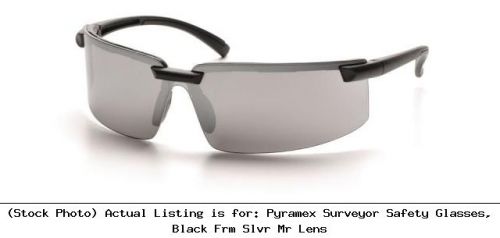 Pyramex surveyor safety glasses, black frm slvr mr lens: sb6170d for sale
