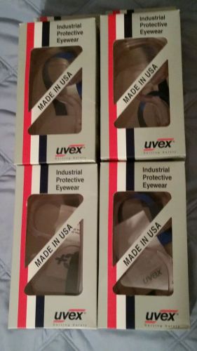 4 pairs uvex industrial protective eyewear safety goggles new, made in usa for sale