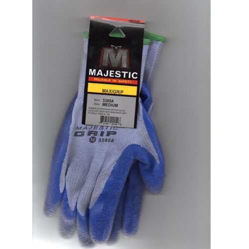 String Knit, Rubber Palm Dipped, Knit Wrist, Blue/Gray, #3385A - Medium