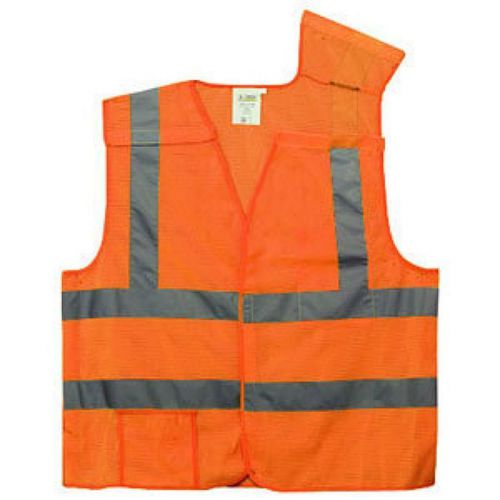 Case of 24 orange class 2 ansi/sea high visibility 5 point breakaway safety vest for sale