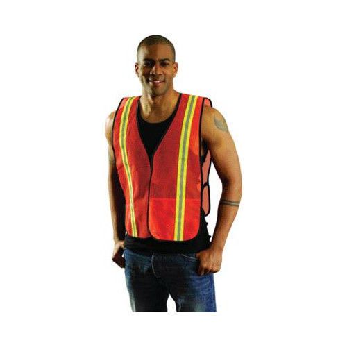 Orange mesh safety vest with 1 3/8&#034; 2-tone 3m™ scotchlite™ reflective tape for sale