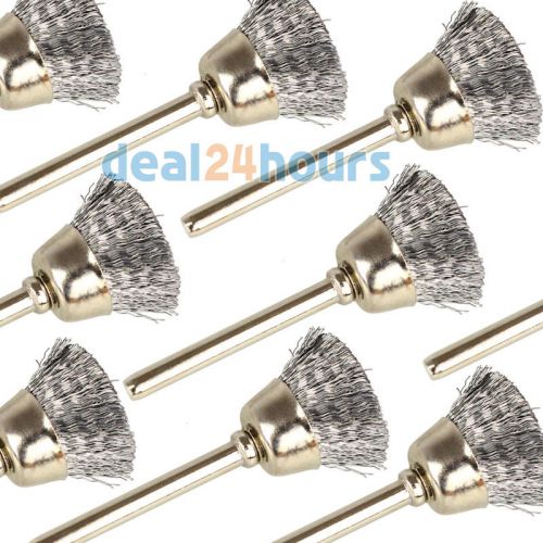 20pcs Sliver Steel Wire Cup Brush Fit Dremel Rotary tools Die Grinder New