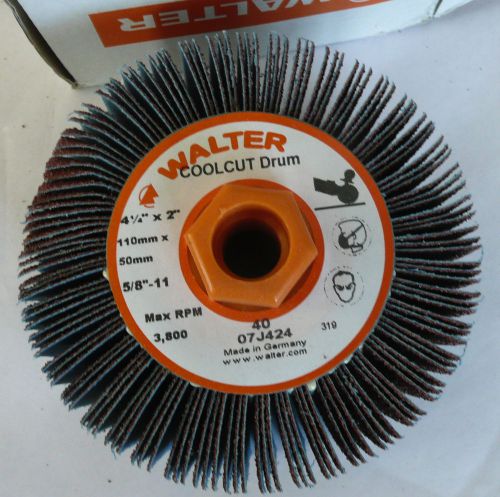 Walter Abrasives 07-J 424 Coolcut Flap Drum  4-1/4&#034; x 2&#034; - 40 Grit