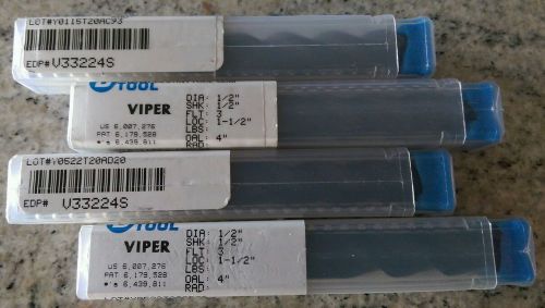 Destiny tool v33224s viper 1/2, 3 flt, 1-1/2 loc, 4 oal, variable helix for sale