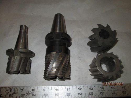 MACHINIST LATHE MILL Shell Mill Lot and 2 Arbors for Milling Machine