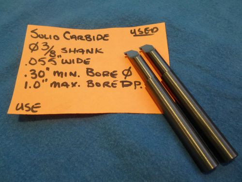Solid carbide groove tools, .055&#034; w 3/8&#034; shank (2) for sale