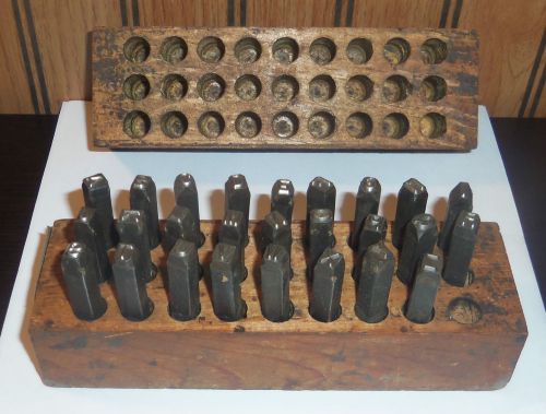 Set of Antique Steel 26 Alphabet Letter Stamps Punch Set 3/16