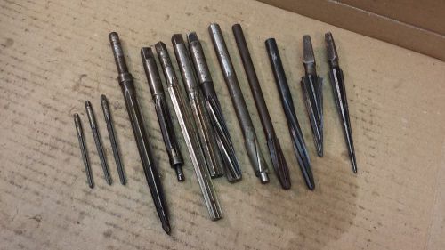 Lot of 13  assorted hand reamers high speed 9/16&#034;, 1/2&#034;,7/16&#034;,  17/32&#034; tapered for sale