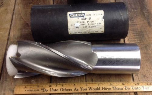 Weldon 3&#034; Reamer Unused AC96-14A 6&#034; LOC 2-1/2&#034; Shank INV-VR001