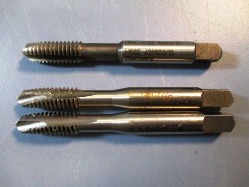 Mixed lot of 3 hand taps, 5/16-18 nc, 3 flute, fluted spiral, regal, emuge for sale