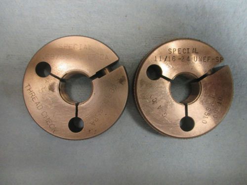 11/16 24 unef 2a thread ring gages .6875 p.d.&#039;s= .6584 &amp; .6510 special pitch dia for sale