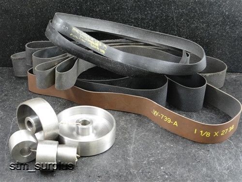 Lot of assorted belts &amp; pulleys for dumore tool post grinder for sale