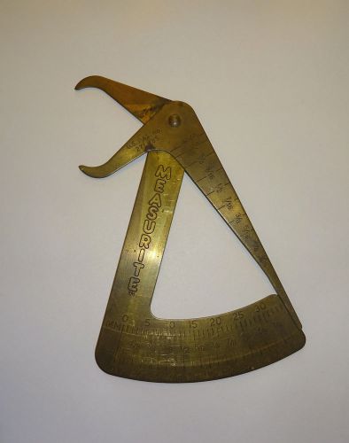 Vintage Brass Measurite Caliper Diameter Length Depth Inches Millimeters