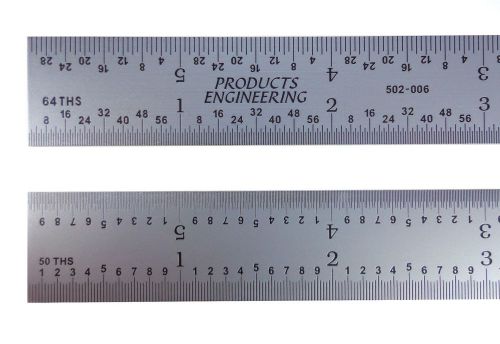 Blem cosmetic second pec 12&#034; rigid 16r (1/50, 1/100, 1/32, 1/64) machinist ruler for sale