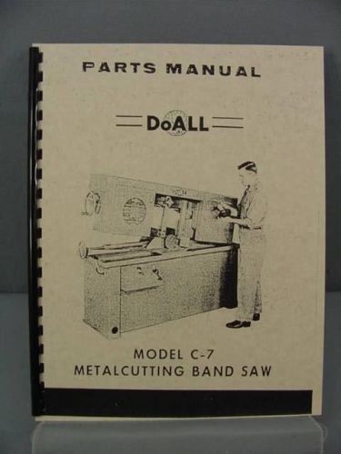 DoAll C-7 Metal Cutting Band Saw Parts Manual