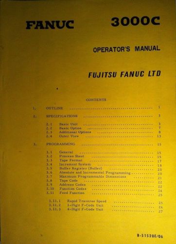 NEW Original Fanuc 3000C Operator&#039;s Manual