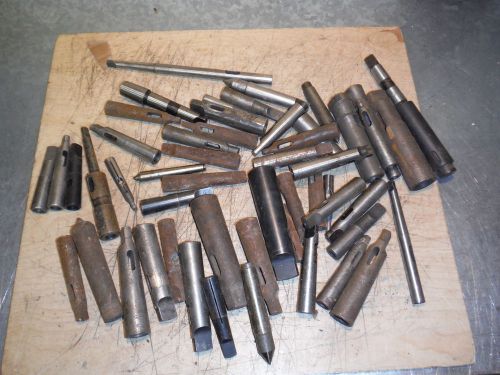 PILE OF MORSE TAPER ADAPTERS SLEEVES TAP DRILL MACHINIST TOOLING