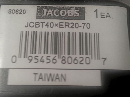 Jacobs BT 40 ER 20 Tool Holder With 60 MM Projection. Pre-Bal 18,000 RPM 80620