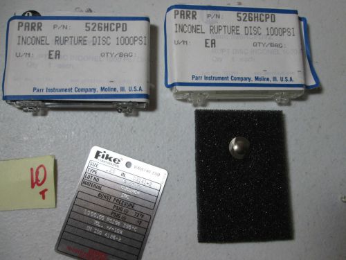Lot of 2 new in box fike rupture disc p st fs .25 d3141-2 parr 526hcpd (130-1) for sale